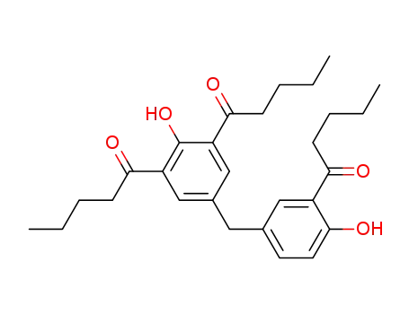 Molecular Structure of 33342-94-8 (5'-Valeryl[3',3'''-methylenebis(6'-hydroxyvalerophenone)])