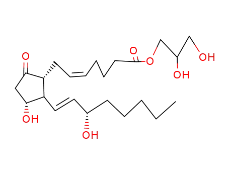 Molecular Structure of 37497-47-5 (9-OXO-11ALPHA,15S-DIHYDROXY-PROSTA-5Z,13E-DIEN-1-OIC ACID, 2,3-DIHYDROXYPROPYL ESTER)