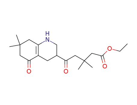 Molecular Structure of 33365-95-6 (ethyl 5-(7,7-dimethyl-5-oxo-1,2,3,4,5,6,7,8-octahydroquinolin-3-yl)-3,3-dimethyl-5-oxopentanoate)