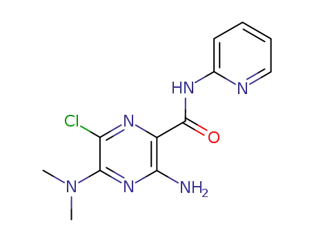 Molecular Structure of 37804-11-8 (3-AMINO-6-CHLORO-5-DIMETHYLAMINO-N-2-PYRIDINYLPYRAZINECARBOXAMIDE HYDROCHLORIDE)