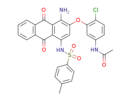 N-{3-[1-Amino-9,10-dioxo-4-(toluene-4-sulfonylamino)-9,10-dihydro-anthracen-2-yloxy]-4-chloro-phenyl}-acetamide
