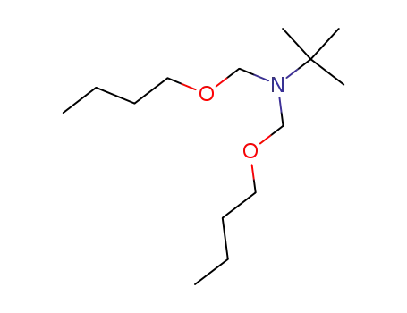 Molecular Structure of 37489-08-0 (N,N-bis(butoxymethyl)-2-methylpropan-2-amine)