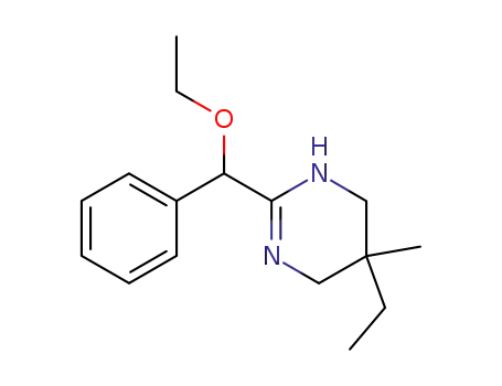 Molecular Structure of 33236-07-6 (3,4,5,6-Tetrahydro-2-(α-ethoxybenzyl)-5-ethyl-5-methylpyrimidine)