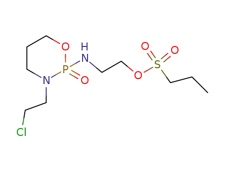 Molecular Structure of 37752-41-3 (1-Propanesulfonic acid, 2-((3-(2-chloroethyl)tetrahydro-2H-1,3,2-oxaza phosphorin-2-yl)amino)ethyl ester, P-oxide)