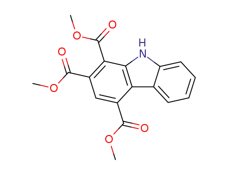 Molecular Structure of 37914-15-1 (9H-Carbazole-1,2,4-tricarboxylic acid trimethyl ester)