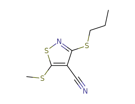 Molecular Structure of 37572-30-8 (5-(Methylthio)-3-(propylthio)-4-isothiazolecarbonitrile)