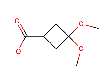 Molecular Structure of 332187-56-1 (Cyclobutanecarboxylic acid, 3,3-dimethoxy- (9CI))