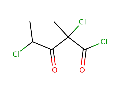 Molecular Structure of 20320-72-3 (2,4-dichloro-2-methyl-3-ketopentanoyl chloride)