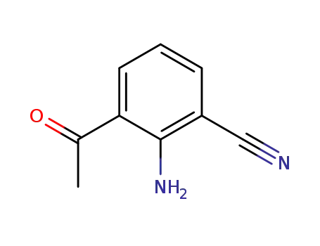 Molecular Structure of 33720-72-8 (Benzonitrile, 3-acetyl-2-amino- (9CI))