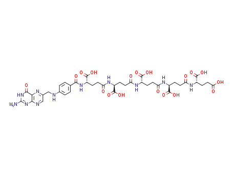 L-Glutamic acid,N-[4-[[(2-amino-3,4-dihydro-4-oxo-6-pteridinyl)methyl]amino]benzoyl]-L-g-glutamyl-L-g-glutamyl-L-g-glutamyl-L-g-glutamyl- cas  33611-85-7