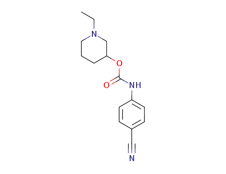 Molecular Structure of 33592-97-1 (p-Cyanophenylcarbamic acid 1-ethyl-3-piperidinyl ester)
