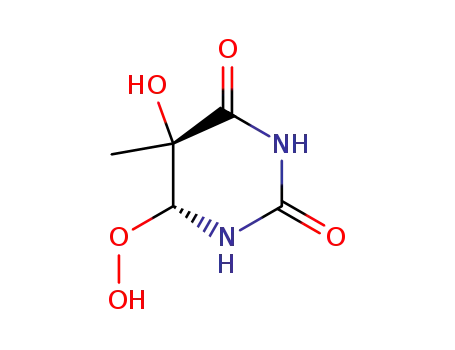 Molecular Structure of 64265-21-0 (6-hydroperoxy-5-hydroxy-5-methyldihydropyrimidine-2,4(1H,3H)-dione)