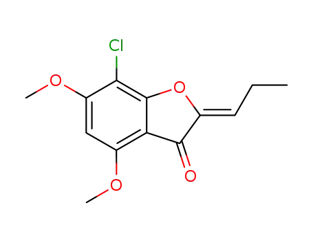 Molecular Structure of 129529-56-2 ((Z)-7-chloro-4,6-dimethoxy-2-(1-propylidene)-3(2H)-benzofuranone)