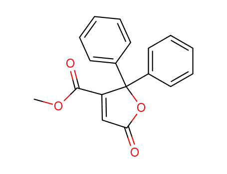 Molecular Structure of 33545-32-3 (2,5-Dihydro-2,2-diphenyl-5-oxo-3-furancarboxylic acid methyl ester)