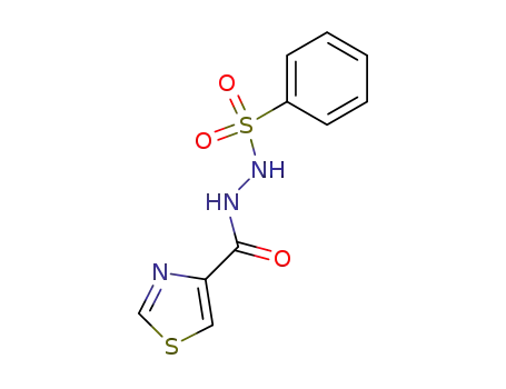 Molecular Structure of 99185-90-7 (<i>N</i>-benzenesulfonyl-<i>N'</i>-(thiazole-4-carbonyl)-hydrazine)