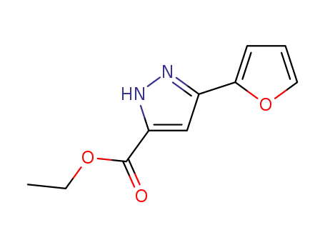 Molecular Structure of 33545-44-7 (Ethyl 3-(2-furyl)pyrazole-5-carboxylate, 98%)