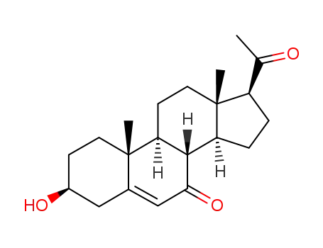 Molecular Structure of 33530-84-6 (Pregn-5-ene-7,20-dione, 3-beta-hydroxy-)