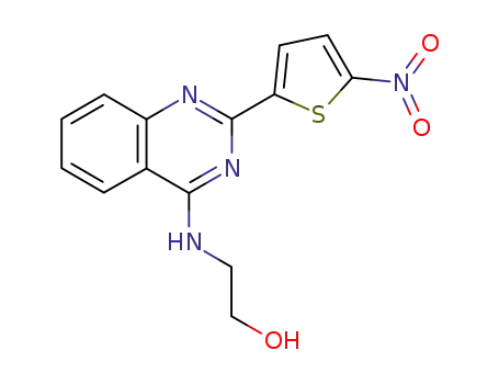 Molecular Structure of 33389-36-5 (4-(2-HYDROXYETHYLAMINO)-2-(5-NITRO-2-THIENYL)-QUINAZOLINE)