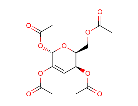 .alpha.-D-erythro-Hex-2-enopyranose, 3-deoxy-, tetraacetate
