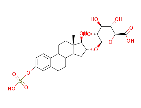 Molecular Structure of 4661-65-8 (estriol 3-sulfate 16-glucuronide)