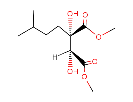 Molecular Structure of 38535-05-6 (2,3-Dihydroxy-2-(3-methylbutyl)butanedioic acid dimethyl ester)