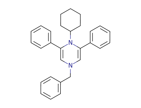 Pyrazine,1-cyclohexyl-1,4-dihydro-2,6-diphenyl-4-(phenylmethyl)- cas  38350-61-7