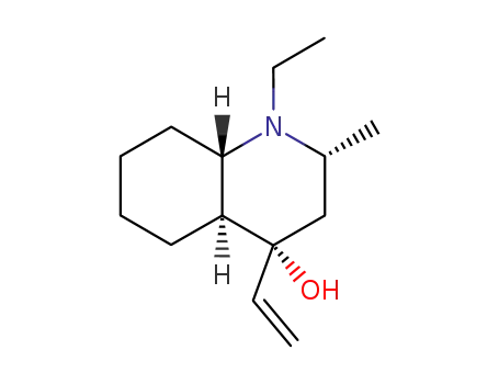Molecular Structure of 38463-59-1 (4-ethenyl-1-ethyl-2-methyldecahydroquinolin-4-ol)
