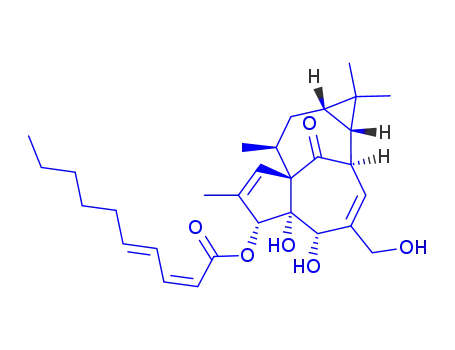 Molecular Structure of 84680-59-1 (3-O-(2'E,4'Z-Decadienoyl)ingenol)