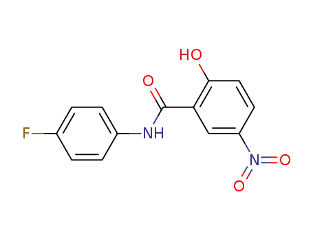 Molecular Structure of 3874-42-8 (N-(4-fluorophenyl)-2-hydroxy-5-nitrobenzamide)