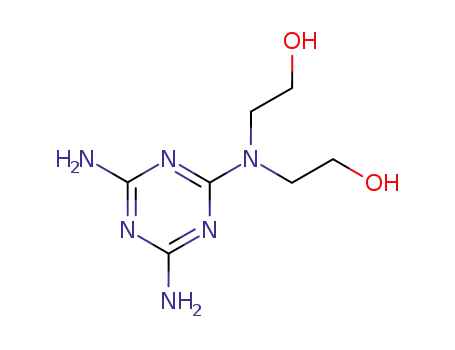 Molecular Structure of 4669-24-3 (2-[(4,6-diamino-1,3,5-triazin-2-yl)-(2-hydroxyethyl)amino]ethanol)