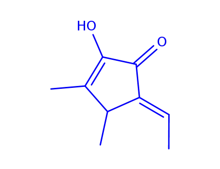 Molecular Structure of 353475-98-6 (2-Cyclopenten-1-one,5-ethylidene-2-hydroxy-3,4-dimethyl-,(5Z)-(9CI))