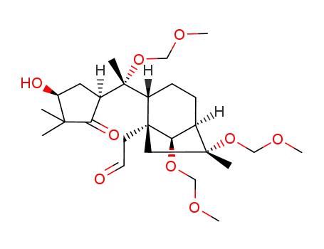 Molecular Structure of 136063-28-0 ({(1R,2R,5R,6R,8R)-2-[(R)-1-((1S,4S)-4-Hydroxy-3,3-dimethyl-2-oxo-cyclopentyl)-1-methoxymethoxy-ethyl]-6,8-bis-methoxymethoxy-6-methyl-bicyclo[3.2.1]oct-1-yl}-acetaldehyde)