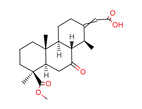 Molecular Structure of 471-70-5 ((1S,4bα,8aβ,10aα)-Tetradecahydro-7-[(E)-carboxymethylene]-1,4aβ,8α-trimethyl-9-oxo-1-phenanthrenecarboxylic acid 1-methyl ester)
