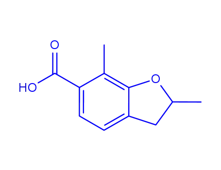 Molecular Structure of 467427-84-5 (2,7-Dimethyl-2,3-dihydrobenzofuran-6-carboxylic acid)