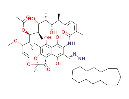 (8Z,14E,24E)-8-[(2-cyclopentadecylhydrazino)methylidene]-5,6,17,19-tetrahydroxy-23-methoxy-2,4,12,16,18,20,22-heptamethyl-1,9,11-trioxo-1,2,8,9-tetrahydro-2,7-(epoxypentadeca[1,11,13]trienoimino)naphtho[2,1-b]furan-21-yl acetate