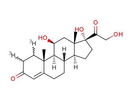 Molecular Structure of 3844-64-2 (HYDROCORTISONE-(1,2-3H(N)))