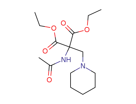 Molecular Structure of 7460-52-8 (diethyl (acetylamino)(piperidin-1-ylmethyl)propanedioate)