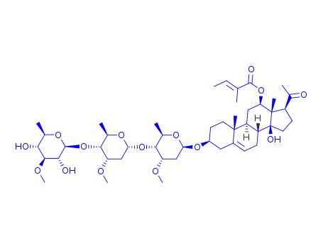14β-hydroxypregn-5-ene-12β-tigloyl-20-one-3-O-(β-D-thevetopyranosyl)-(1->4)-α-D-cymaropyranosyl-(1->4)-β-D-cymaropyranoside
