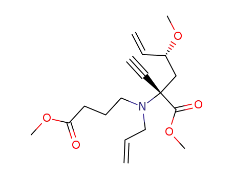 Molecular Structure of 896744-76-6 (methyl (2S,4R)-2-[N-allyl-N-(3-(methoxycarbonyl)propyl)amino]-2-ethynyl-4-methoxyhex-5-enoate)