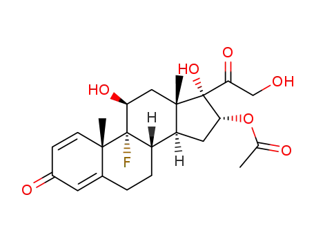 Molecular Structure of 3925-42-6 (16α-Acetoxy-9α-fluor-11β,17α,21-trihydroxy-pregna-1,4-dien-3,20-dion)