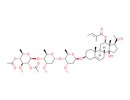 14β-hydroxypregn-5-ene-12β-tigloyl-20-one-3β-O-(2,4-di-O-acetyl-β-D-thevetopyranosyl)-(1->4)-α-D-cymaropyranosyl-(1->4)-β-D-cymaropyranoside