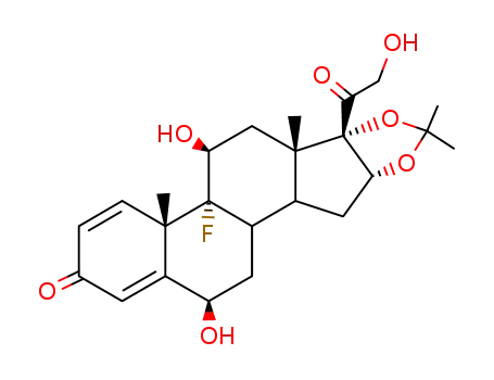 Molecular Structure of 3869-32-7 ((6,11,16a)-9-Fluoro-6,11,21-trihydroxy-16,17-[(1-methylethylidene)bis(oxy)]-pregna-1,4-diene-3,20-dione)