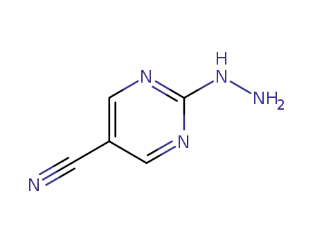 Molecular Structure of 38373-51-2 (5-Pyrimidinecarbonitrile, 2-hydrazino- (9CI))