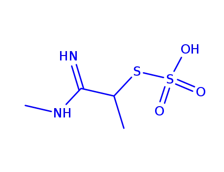 Molecular Structure of 3848-20-2 (S-[(1Z)-1-amino-1-(methylimino)propan-2-yl] hydrogen sulfurothioate)