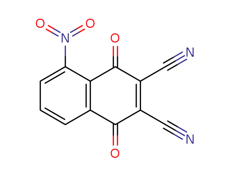 Molecular Structure of 4655-65-6 (2,3-DICYANO-5-NITRO-1,4-NAPHTHOQUINONE)