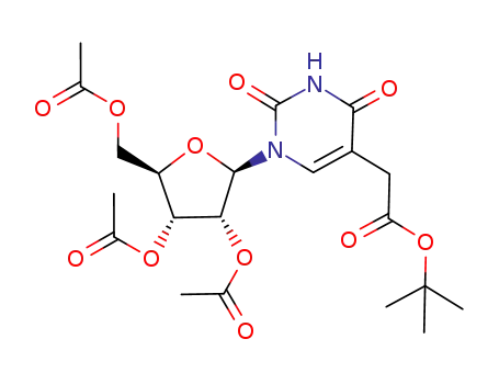 Molecular Structure of 189069-51-0 (2',3',5'-tri-O-acetyl-5-t-butoxycarbonylmethyluridine)