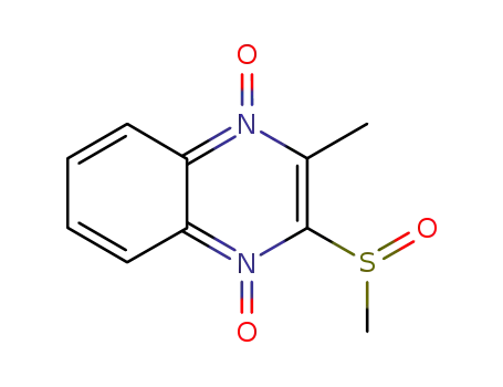 Molecular Structure of 39576-76-6 (3-methyl-2-(methylsulfinyl)-1-oxoquinoxalin-1-ium-4(1H)-olate)