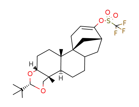 Molecular Structure of 135405-00-4 (3α,18-(2,2-dimethylpropylidenedioxy)-16-(trifluoromethylsulphonyloxy)-17-noraphidicol-15-ene)