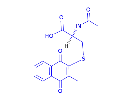 Molecular Structure of 39484-05-4 (2-methyl-3-(N-acetylcystein-S-yl)-1,4-naphthoquinone)