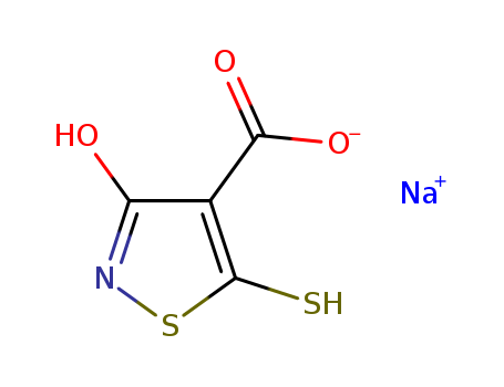 2,3-Dihydro-5-mercapto-3-oxo-4-isothiazolecarboxylic acid sodium salt (1:1)